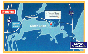 Click for Google™ Maps link Map to Houston Party Boats, Clear Lake